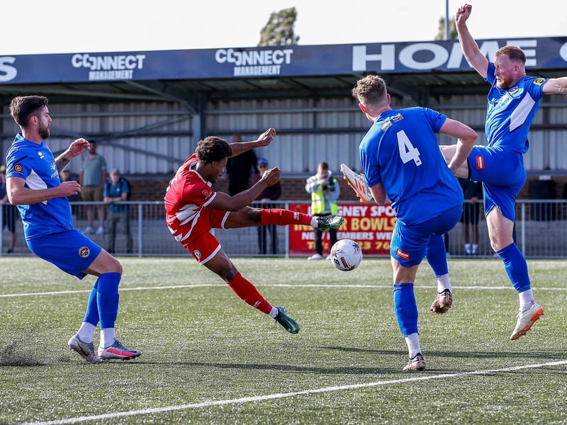 Action from Eastbourne Borough v Truro City in the National League South