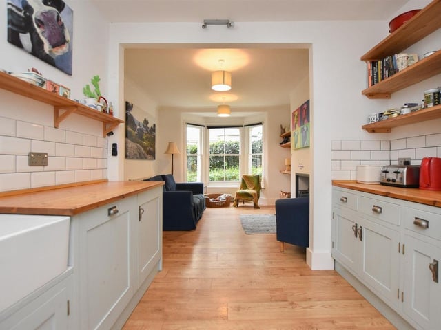 The large fitted kitchen is just off the lounge