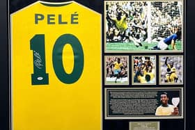 The signed Pele shirt available for auction