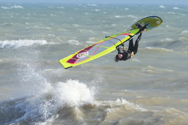 Windsurfers take to Goring beach over the Easter weekend