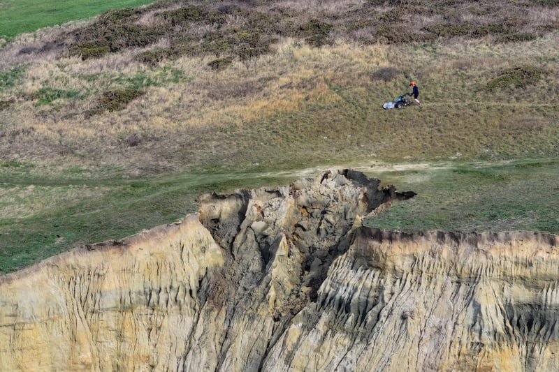New warning signs have been put up after a large cliff fall in Peacehaven