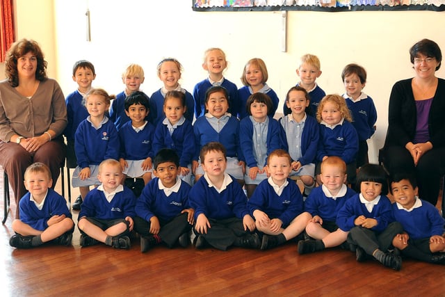 New reception pupils at St Joseph's Catholic Primary School, Haywards Heath, in 2010