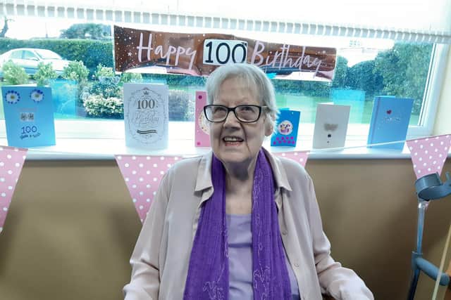 Eva Cook celebrating her 100th birthday