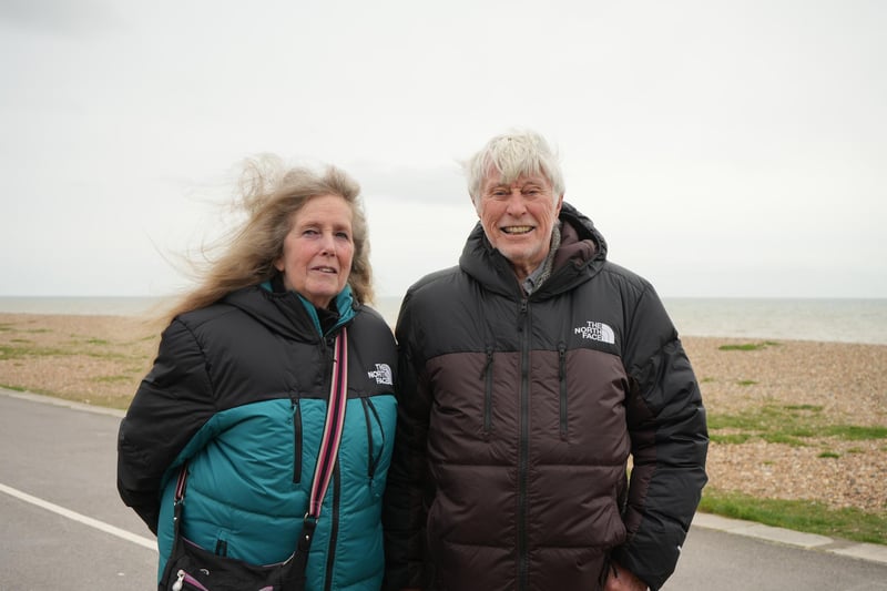 Abby Shepherd and Edward Green on Littlehampton seafront.