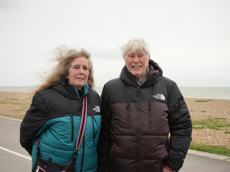 Abby Shepherd and Edward Green on Littlehampton seafront.
