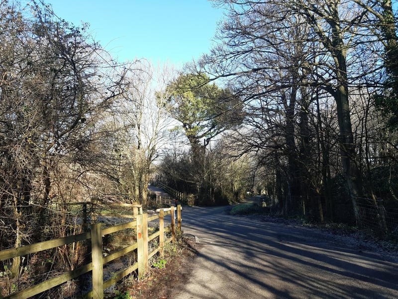 You eventually curve round to another junction. There is the A280 Angmering Bypass to the left and a footpath to the right but we are continuing straight ahead to take the bridge over the road.