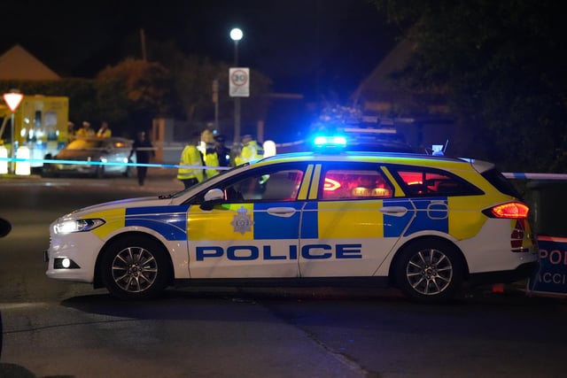 Police cars and an ambulance were seen in Chichester Road, Bognor Regis, on Friday night, October 14