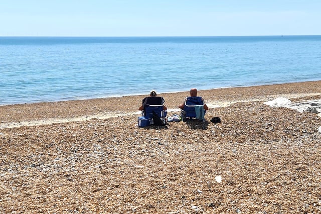 Lancing Beach during the June heatwave