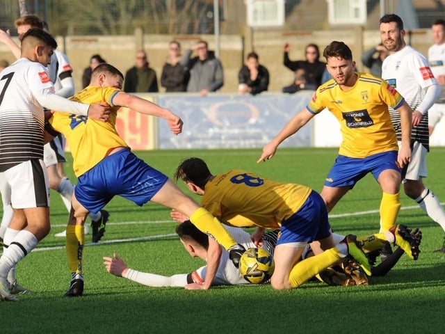 Action, celebration and crowd pictures from Lancing v Littlehampton Town at Culver Road