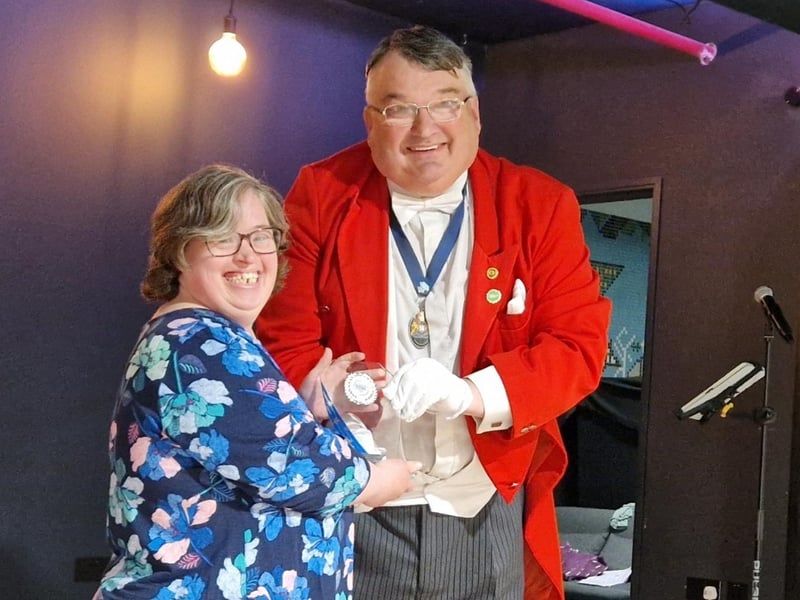Bob Smytherman presents the Disability Awareness Award to Lisa Ansell