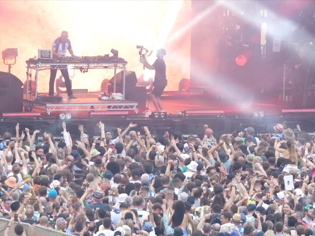 Fatboy Slim performed on Brighton seafront last night (July 21) in front of thousands of fans. Photo taken from a video from Eddie Mitchell.