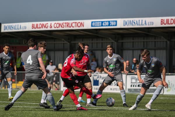 Eastbourne Borough in action at home to Concord in their final game | Picture: Andy Pelling