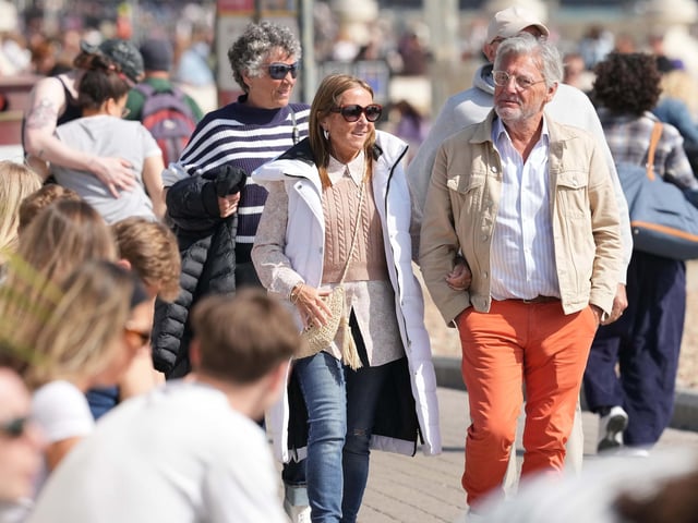 Beach-goers bask in bank holiday sun in Brighton