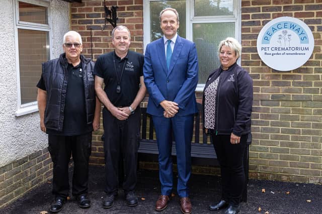 Visting Peaceways Pet Crematorium – The Lord-Lieutenant of East Sussex with Peaceways staff