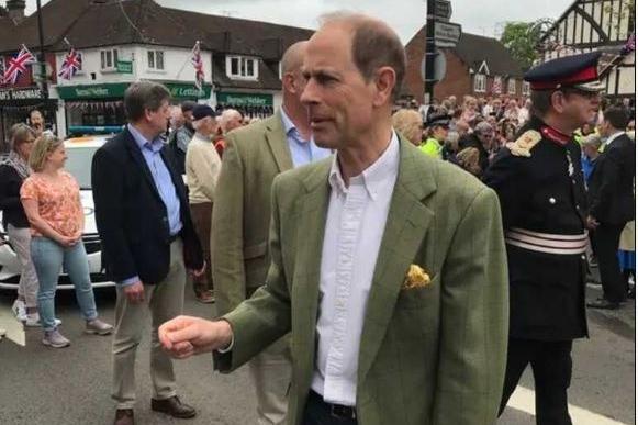 Prince Edward, the Duke of Edinburgh, went walkabout in Cranleigh on Sunday and chatted to villagers. Photo: Diana Mitchell