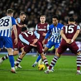 Brighton and West Ham played out a drab goalless draw at the London Stadium on Tuesday night (January 2). Photo by BEN STANSALL/AFP via Getty Images
