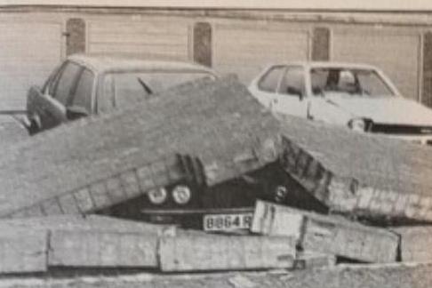 A damaged car in Bexhill