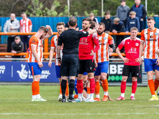 Action from Eastbourne Borough's defeat at Braintree in the National Lague South