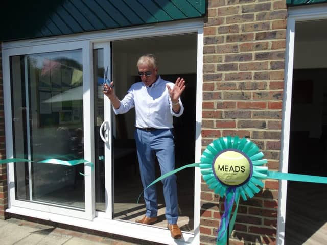 Gerry Armstrong opening the newly extended Meads pavilion.