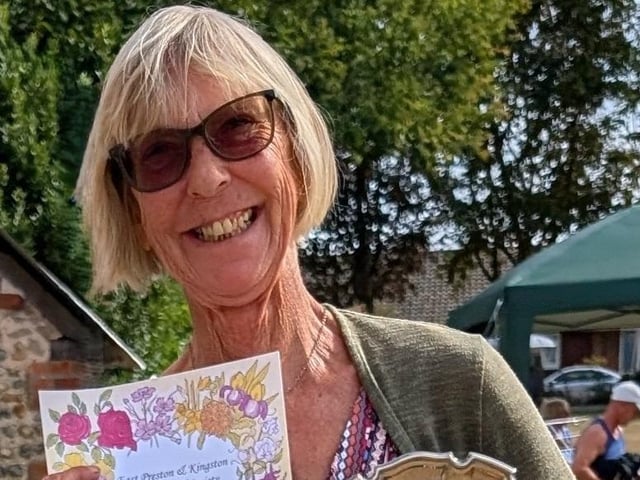 Christina Goodwyn won the Silver Salver for mixed produce and Worshipful Company of Gardeners Certificate for best fruit exhibit