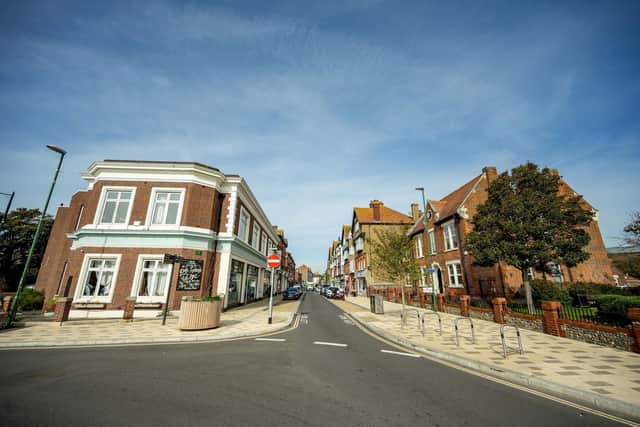 The new paving and other improvements in Beach Road. Photo: West Sussex County Council