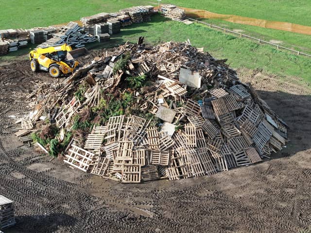 Littlehampton bonfire being built ahead of the big event on Saturday, October 24, 2026