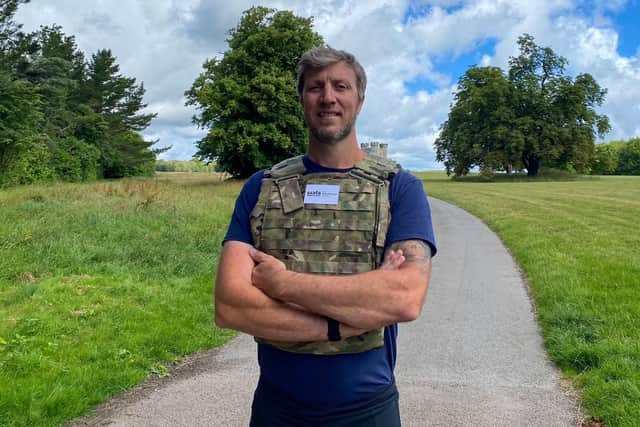 Richard French, from Littlehampton, is running 100 miles in full body armour to raise money for SSAFA, the Armed Forces charity.