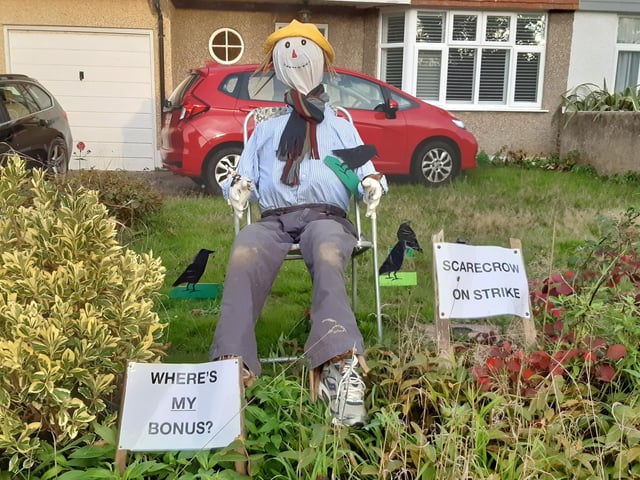 Some of the super scarecrows created for the Ferring Scarecrow Festival 2022, raising money for 1st Ferring Scouting Group. Some have pumpkins displaying a letter, five in North Ferring and nine in South Ferring. Unscramble them to enter the prize draw. Trail maps available at Brown's Natural Pet store.