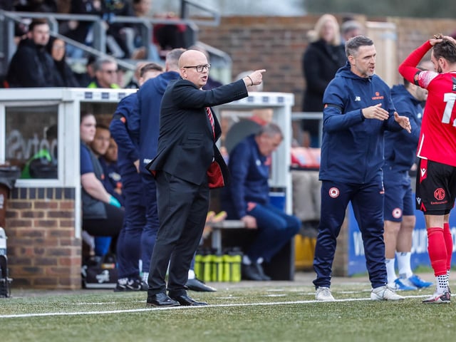 Action from Eastbourne Borough's 1-0 win over St Albans in National League South
