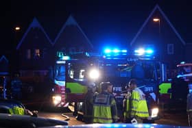 Four fire engines rushed to the scene of the fire in Highwood Crescent, Horsham