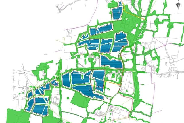 Layout of proposed solar farm, Cowfold. Image: The Environmental Dimension Partnership Ltd/Horsham District Council planning portal