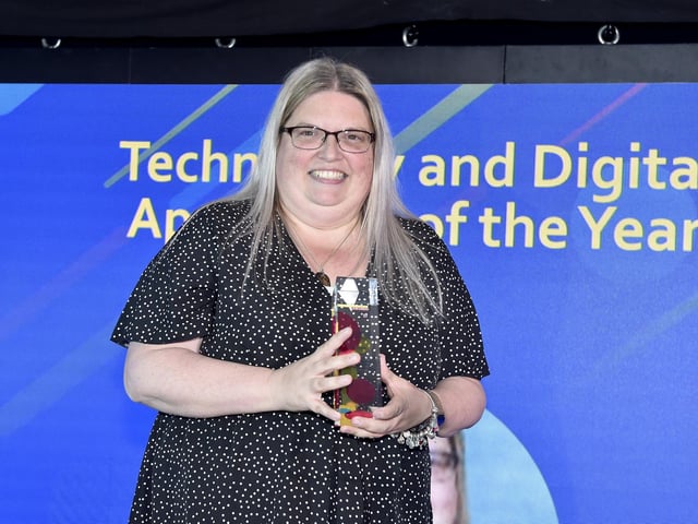 Pictured is: Nicola Sawdy of St Paul's Catholic Primary School and Nursery, winner of the Technology & Digital Apprentice of the Year award.