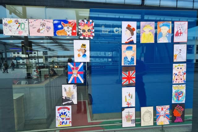 The winning artwork in situ at Gatwick Airport