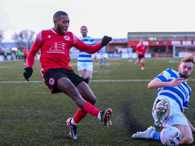 Action from Eastbourne Borough's draw at home to Oxford City in National League South