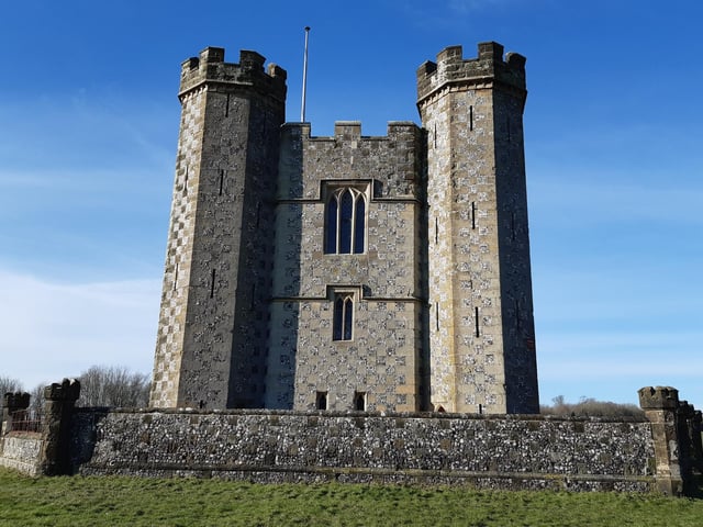 Hiorne Tower in Arundel Park once featured in Doctor Who. This triangular tower was built in 1797 by Francis Hiorne in a failed bid to win the contract to rebuild Arundel Castle and near it is a relic of the Crimean War that was presented to the Duke of Norfolk by Admiral Lord Lyons.