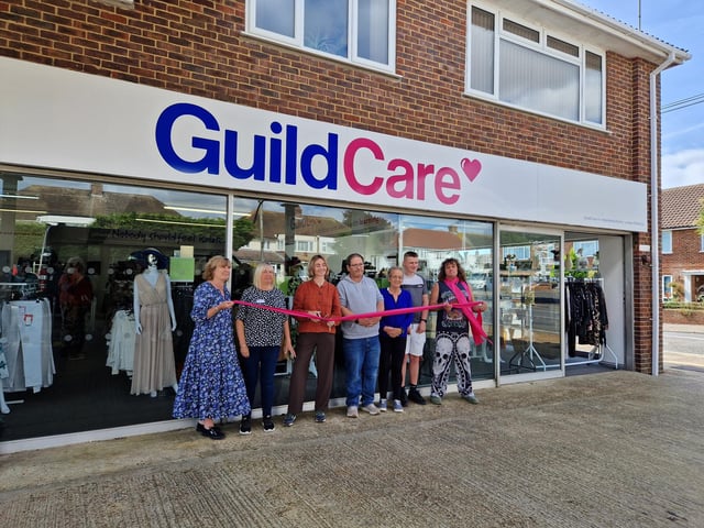 Influencer Jen Graham, aka Charity Shop Girl, officially opens Guild Care's new Goring Road Superstore and Donation Centre, the charity's 15th shop in West Sussex