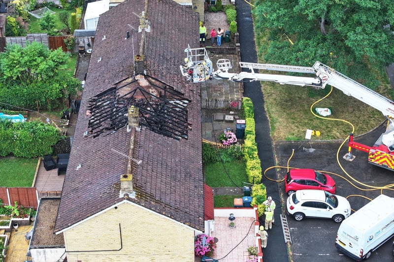 Lightning strike sparks house fire in Crawley - In pictures