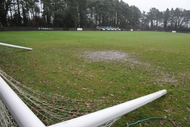JPCT 221212 Wet weather. Soggy football pitch, Loxwood. Photo by Derek Martin