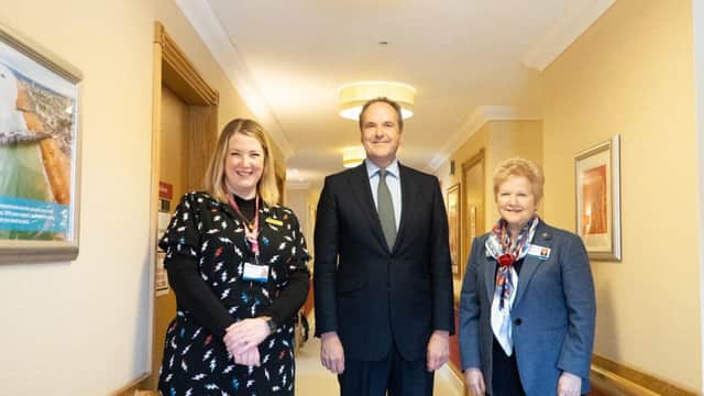 Claire Irving (Martlets Chief Executive Officer), Andrew Blackman (Lord-Lieutenant) and Juliet Smith (Martlets Chair of Board of trustees)