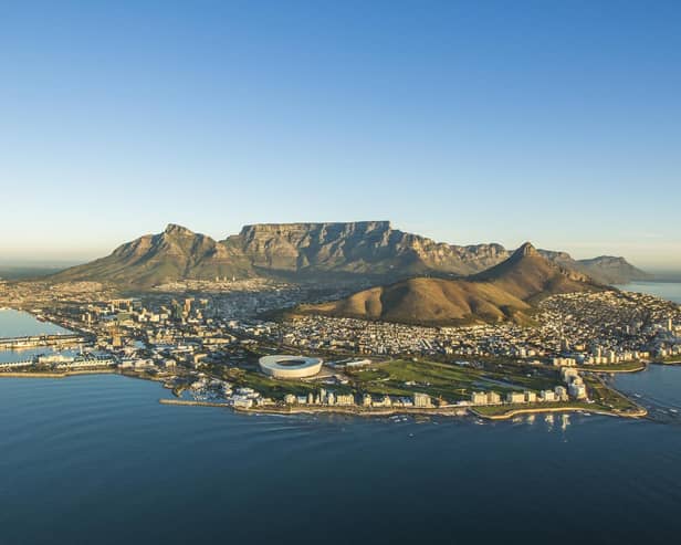 An aerial image showcasing Cape Town in South Africa. Picture courtesy of Getty Images/iStockphoto