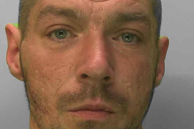 Kristopher Everitt, 40, has been jailed following an assault in Horsham. Picture courtesy of Sussex Police