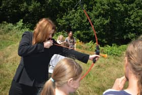 Education Secretary Gillian Keegan visits a Holiday Activities and Food club (HAF) in Hastings. Photo taken at Project Rewild at North's Seat, Hastings Country Park.