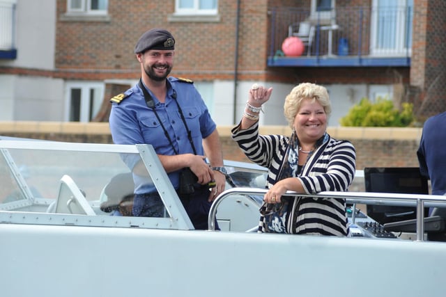 The former mayor of Eastbourne Cllr Carolyn Heaps with Lt Lee Vessey