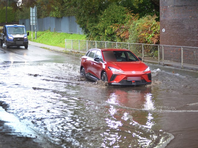 Notorious flood area in Westcourt Drive, Bexhill, on November 9 2023.
