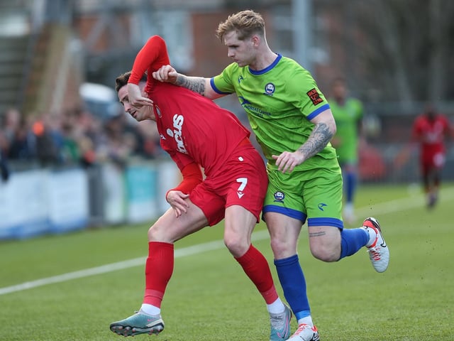 Action from Worthing v Braintree in National League South