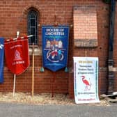 School banners from some of the schools attending the services. Photo: Diocese of Chichester