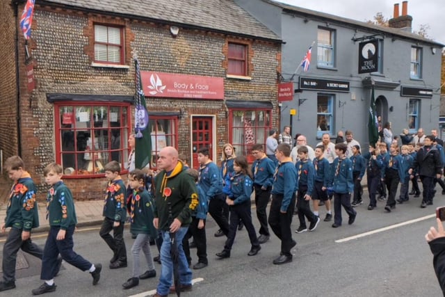 Scouts at the Storrington Remembrance Parade on Sunday, November 12