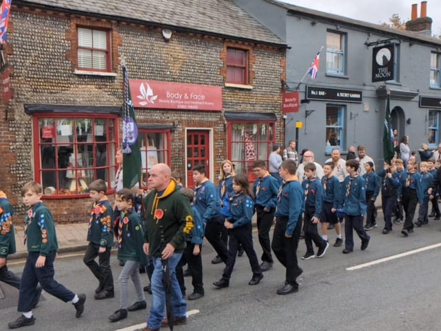 Scouts at the Storrington Remembrance Parade on Sunday, November 12