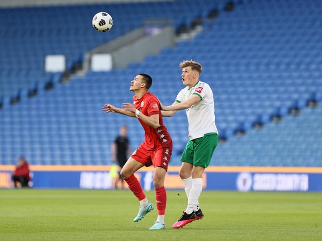 Action and celebrations as Worthing take on Bognor Regis Town in the Sussex Senior Cup final at the Amex Stadium - and win 8-7 on penalties