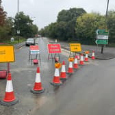 The road closure at Long Furlong. Photo: Eddie Mitchell